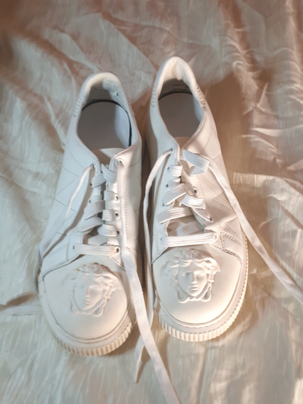 Versace White Medusa Leather Sneakers